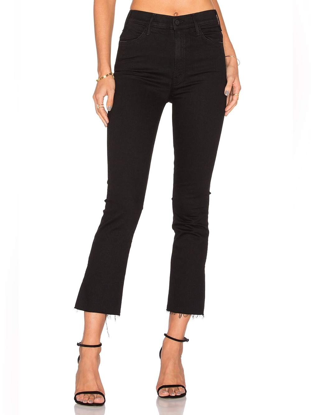 MOTHER The HUSTLER ANKLE FRAY cropped Jeans size 27 flare leg